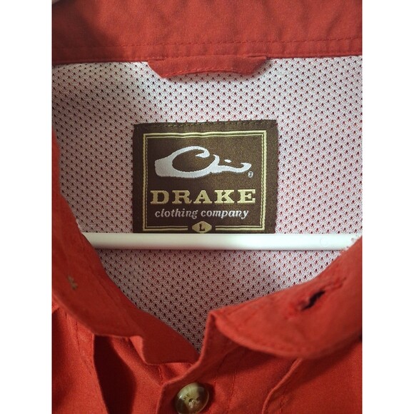 Ole Miss Shirt Men L Red Drake Waterfowl Fishing Vented Short Sleeve Football - Picture 5 of 11